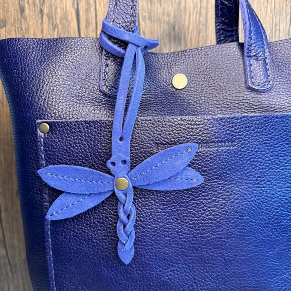 Portland Leather Dragonfly Charm JONI BLUE FAST SHIP Bag Purse Charm NEW - Picture 1 of 5